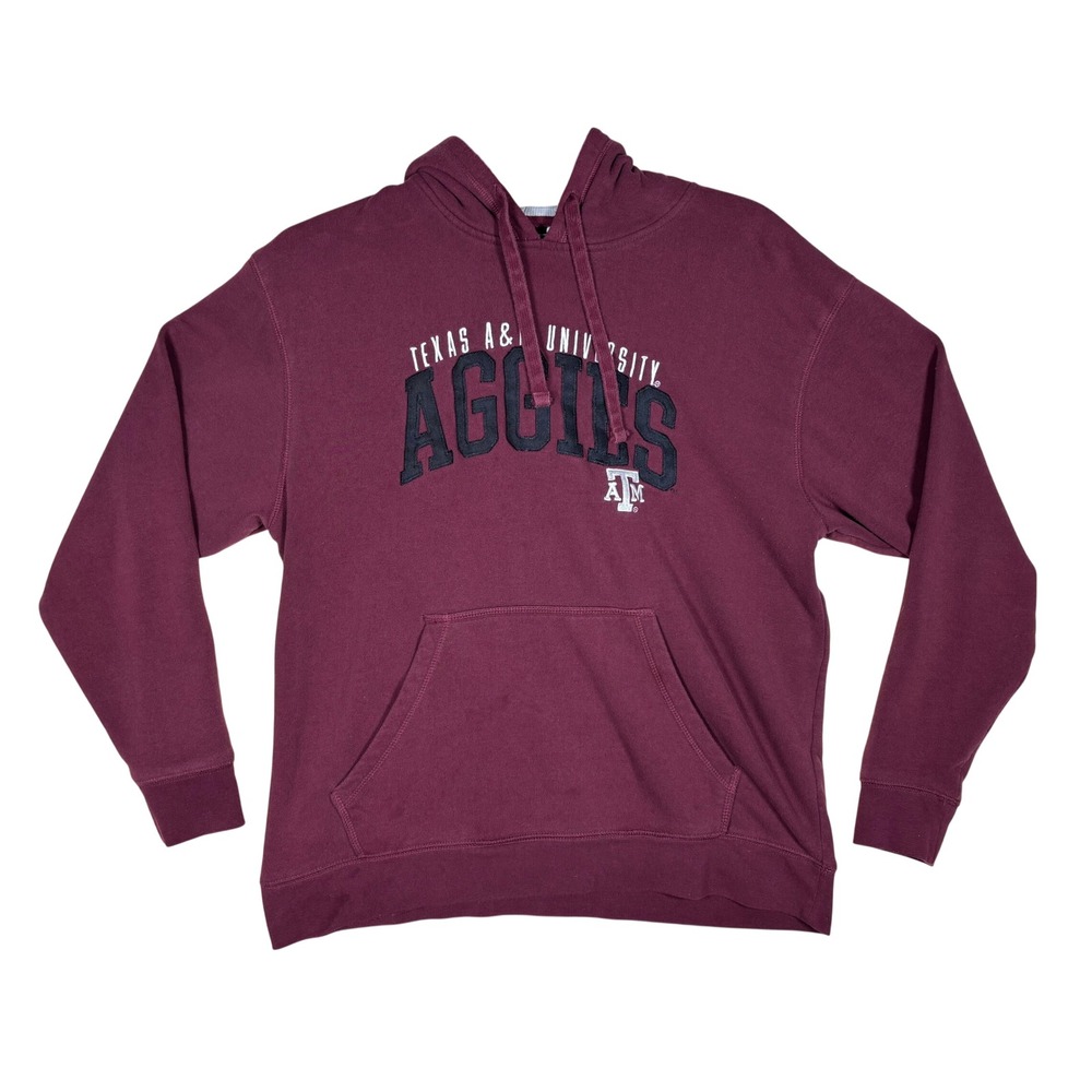 Champion Texas A&M University Aggies Hoodie Maroon Mens Large NCAA Sweatshirt‎